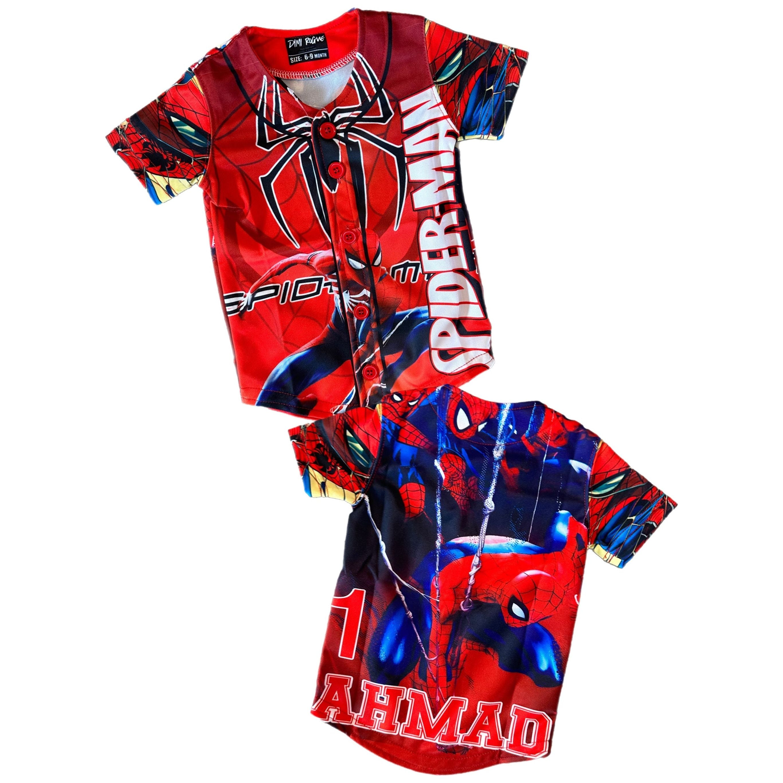 Men's Spider man red Baseball jersey