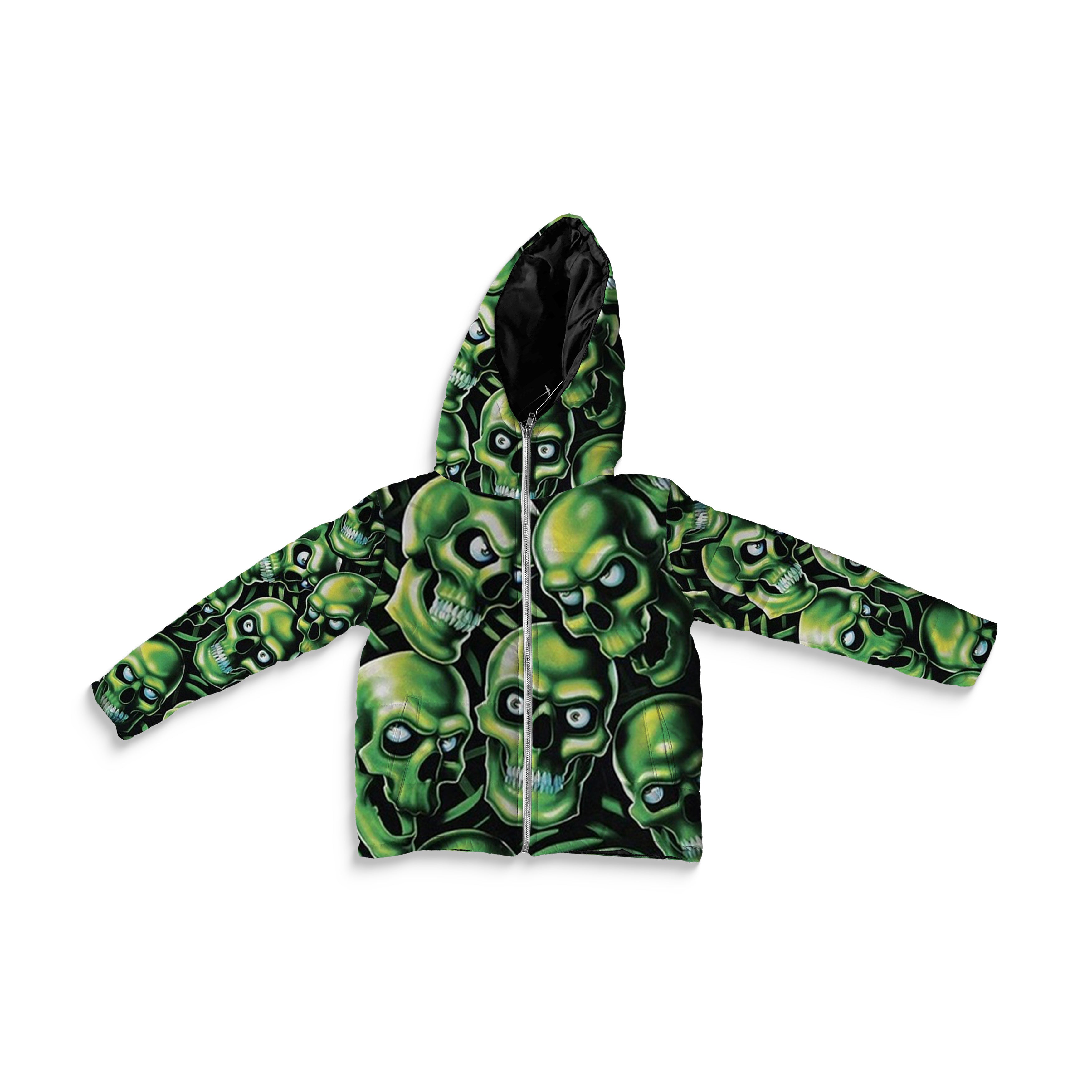 Kids Green Skulls Skull Puffer
