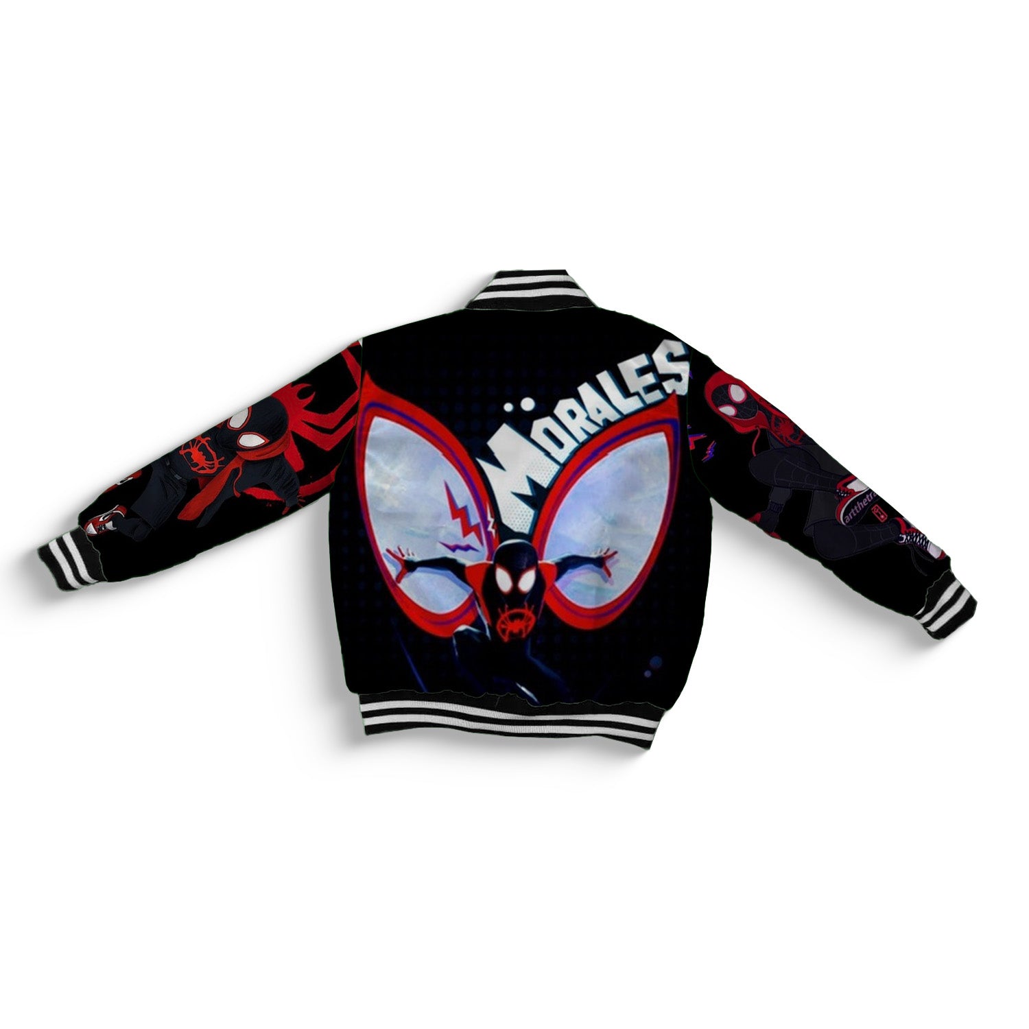 Kids Miles Morales Spiderman Blackout Bomber Jacket