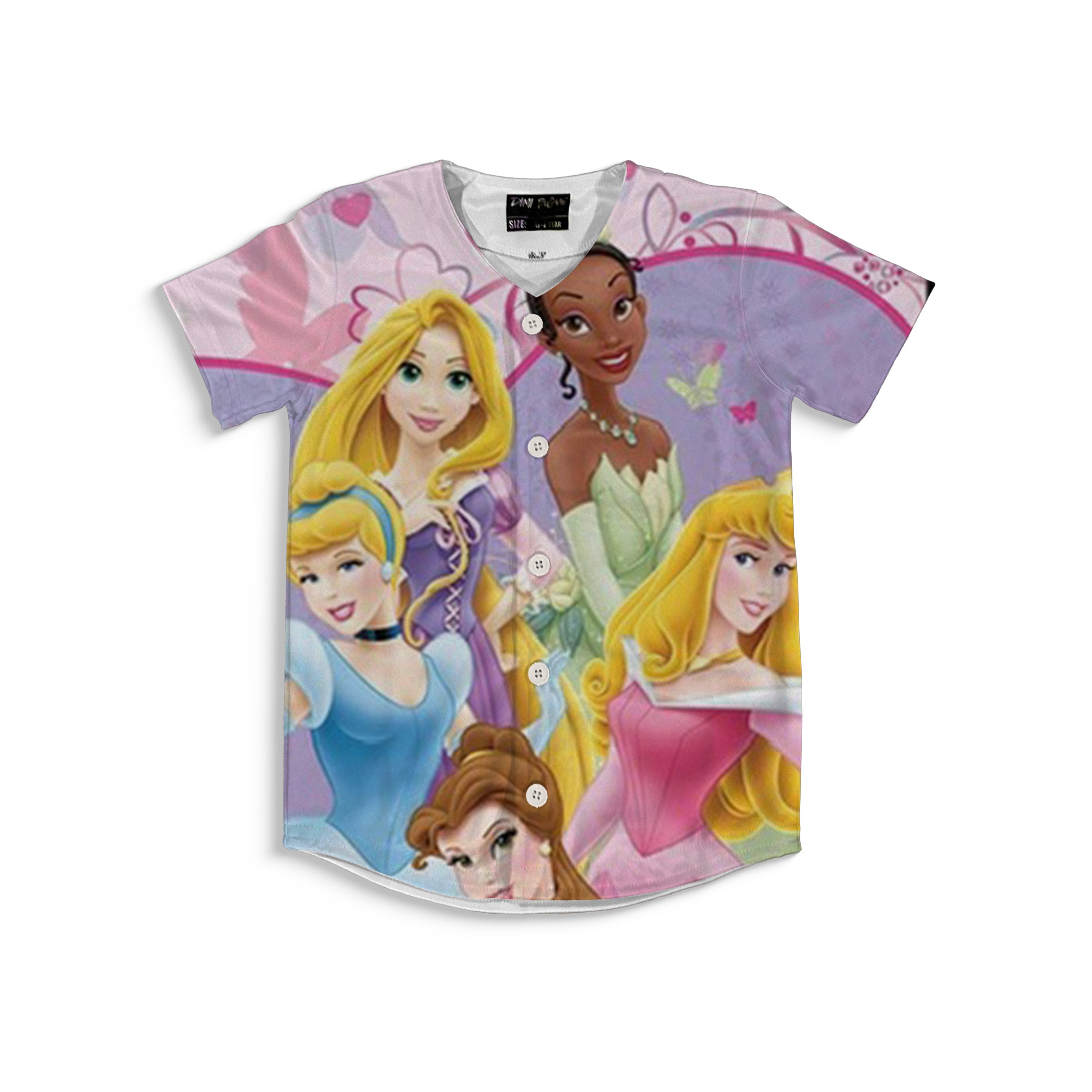 Kids Girls Princess University Baseball Jersey