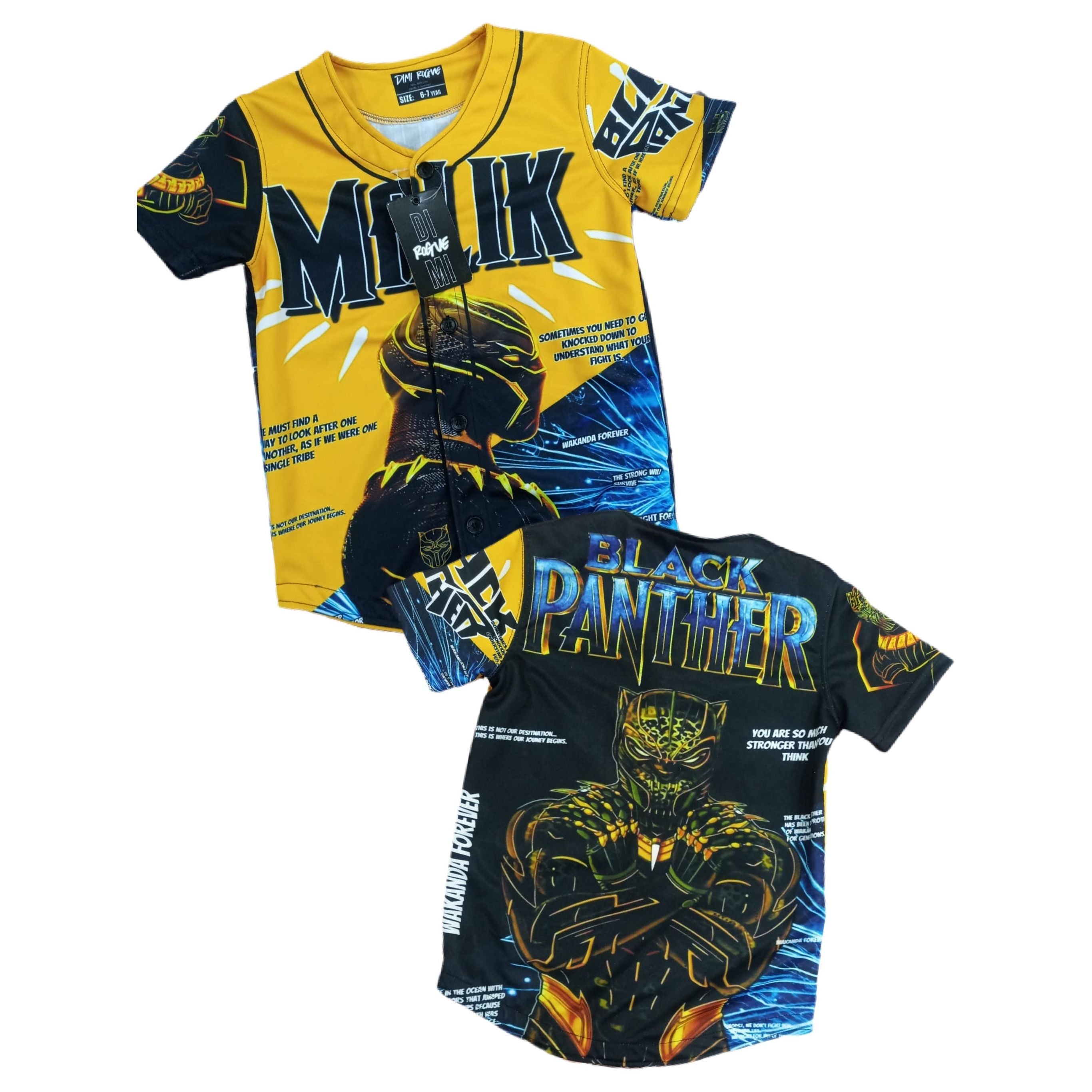 Kids Black panther Baseball jersey