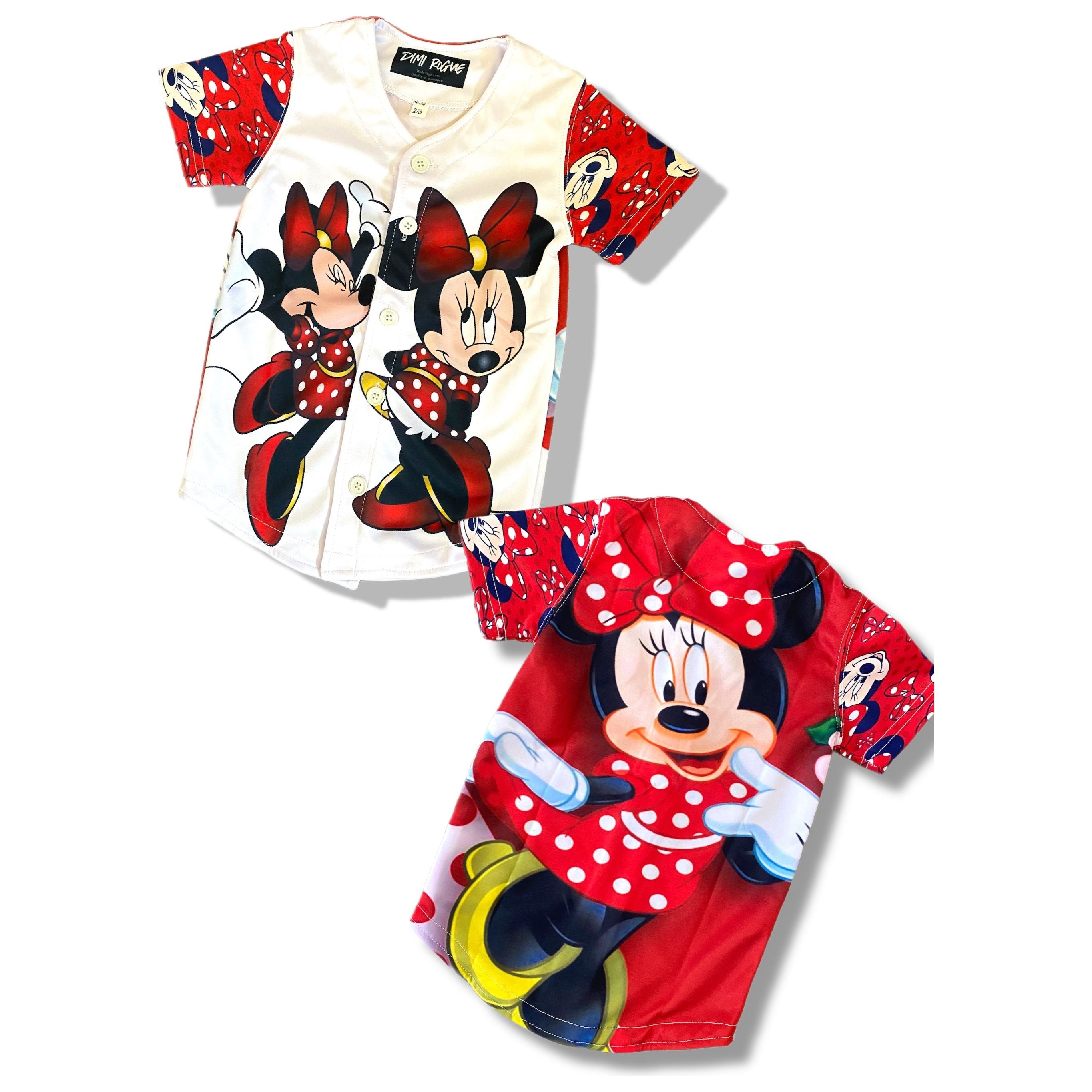 Kids Minnie Red Baseball Jersey - DimiRogue