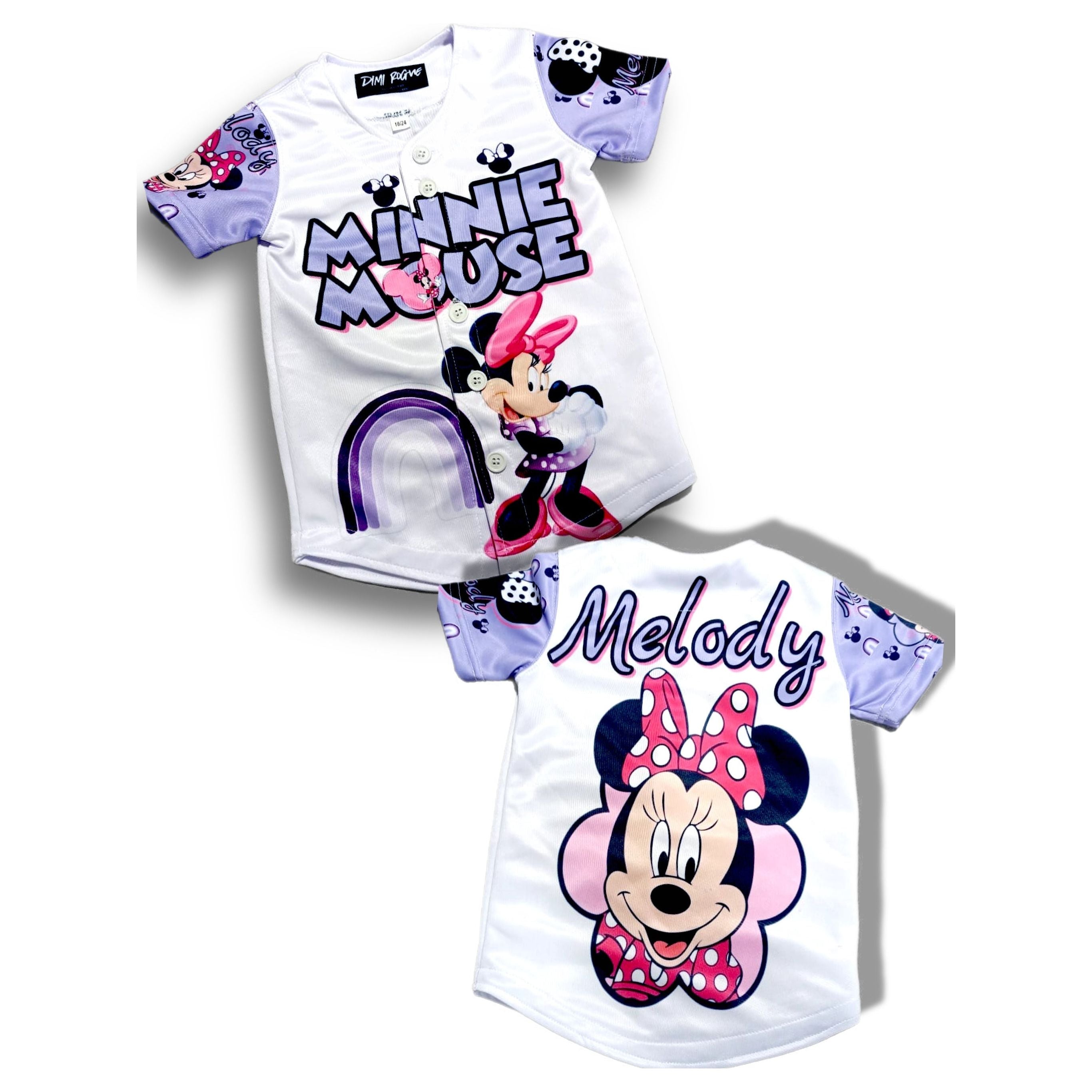 Kids Minnie White Baseball Jersey - DimiRogue