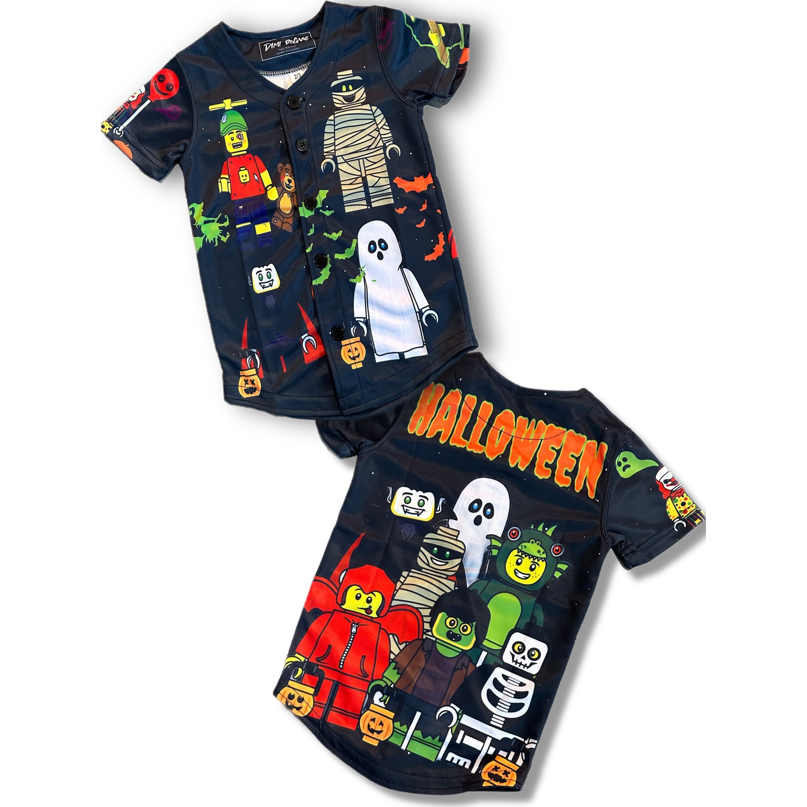 Kids Lego Halloween Baseball jersey