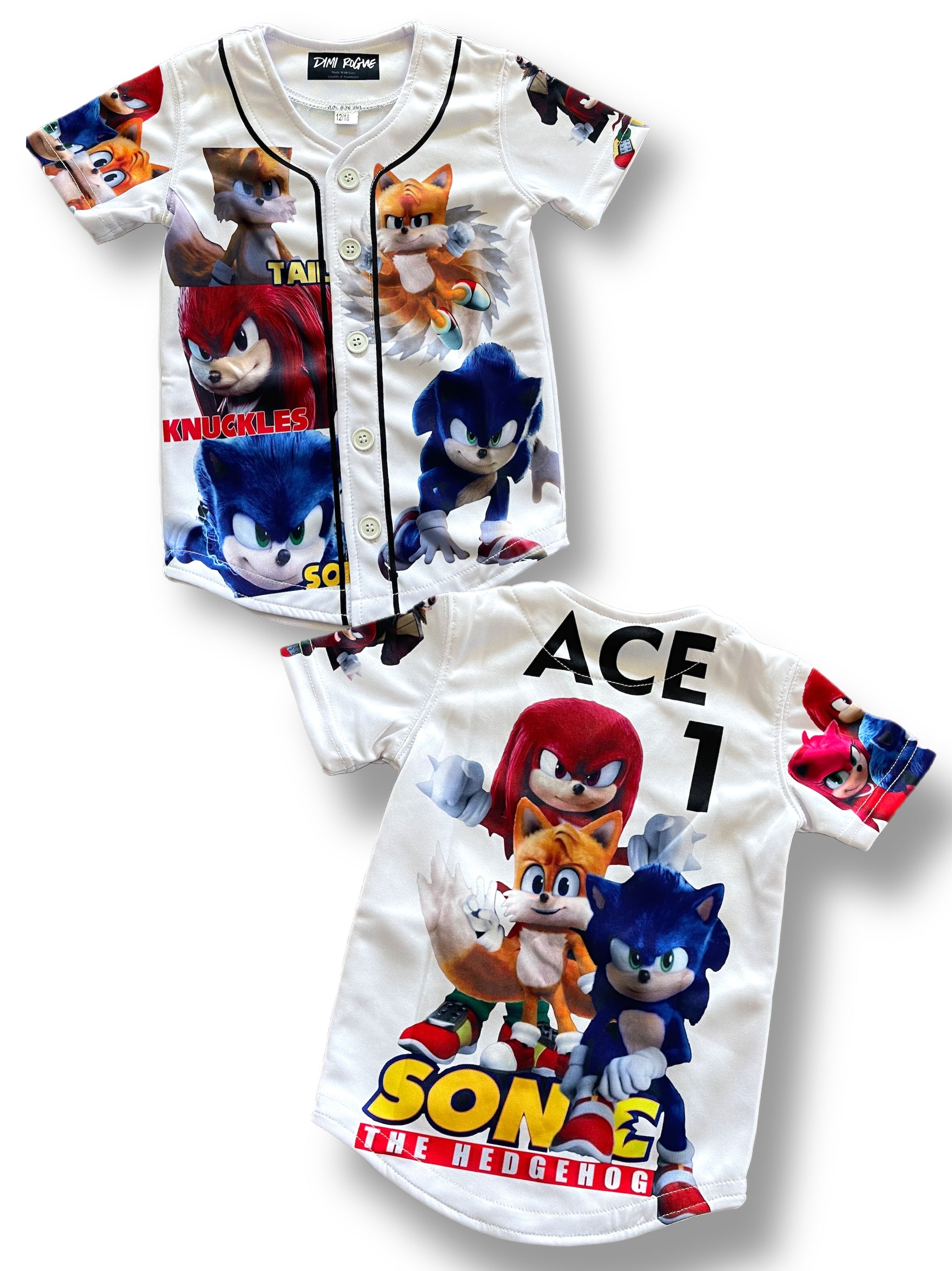 Kids Sonic movie Baseball jersey